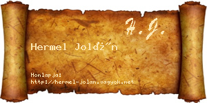 Hermel Jolán névjegykártya